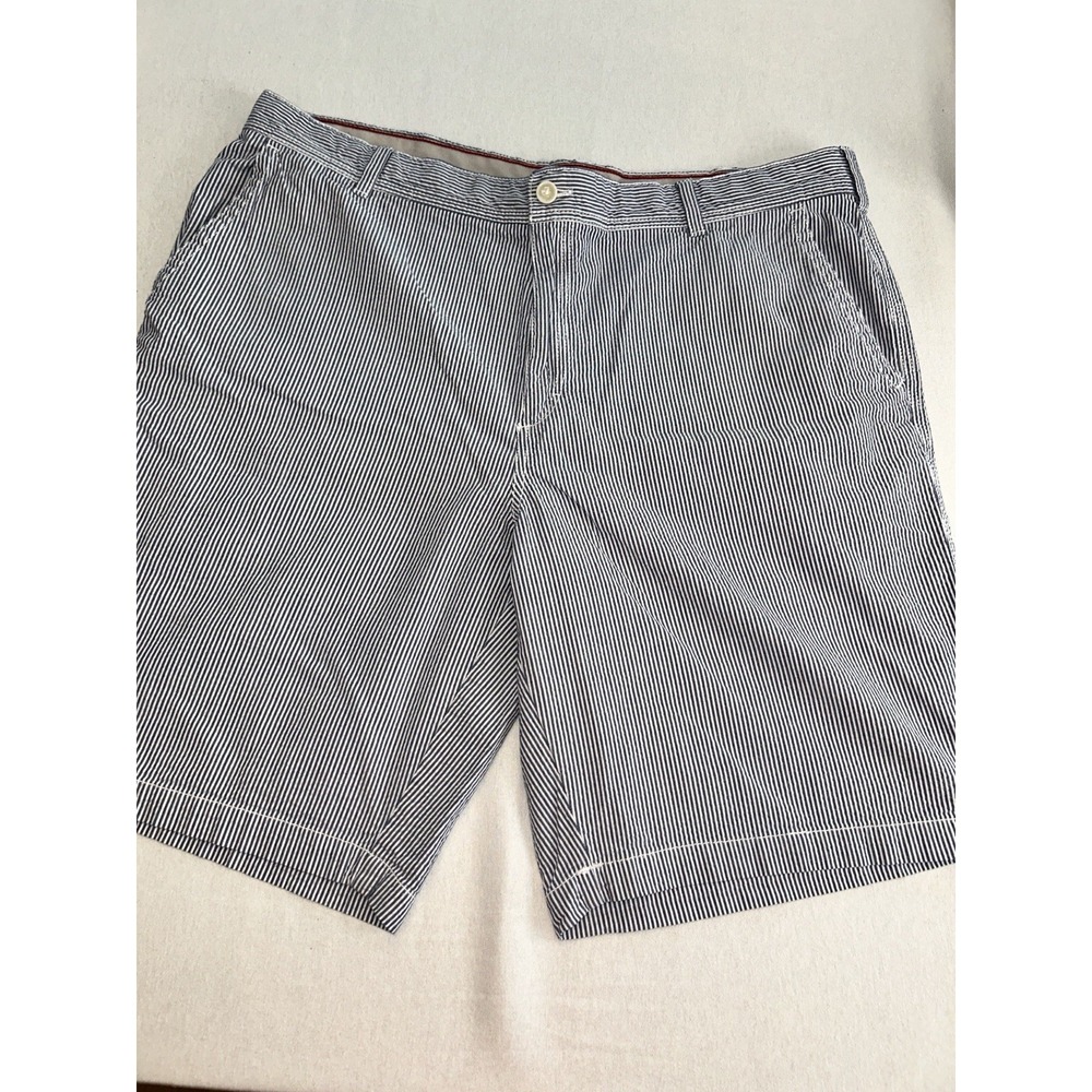 Izod Men's Size 40 Chino Shorts,‎ Blue & White Stripes, Lightweight, Comfortable